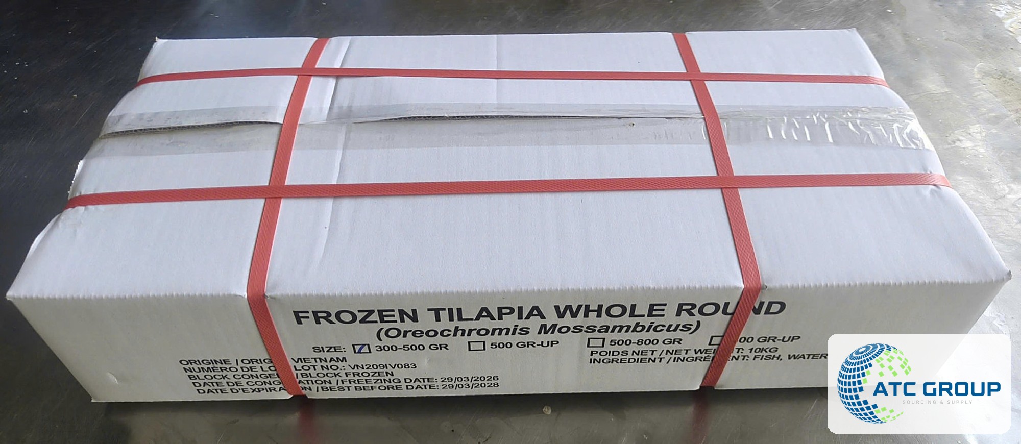 Frozen tilapia – 10 kg export carton
