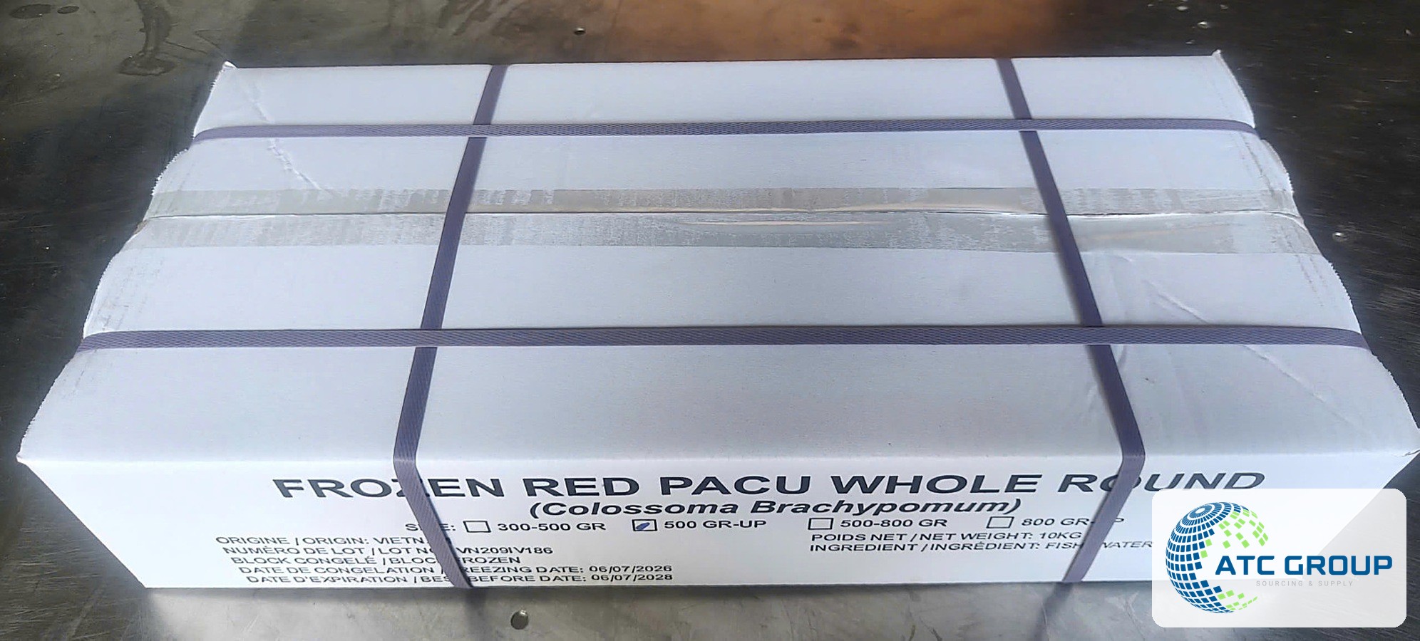 Frozen red pacu – export packaging