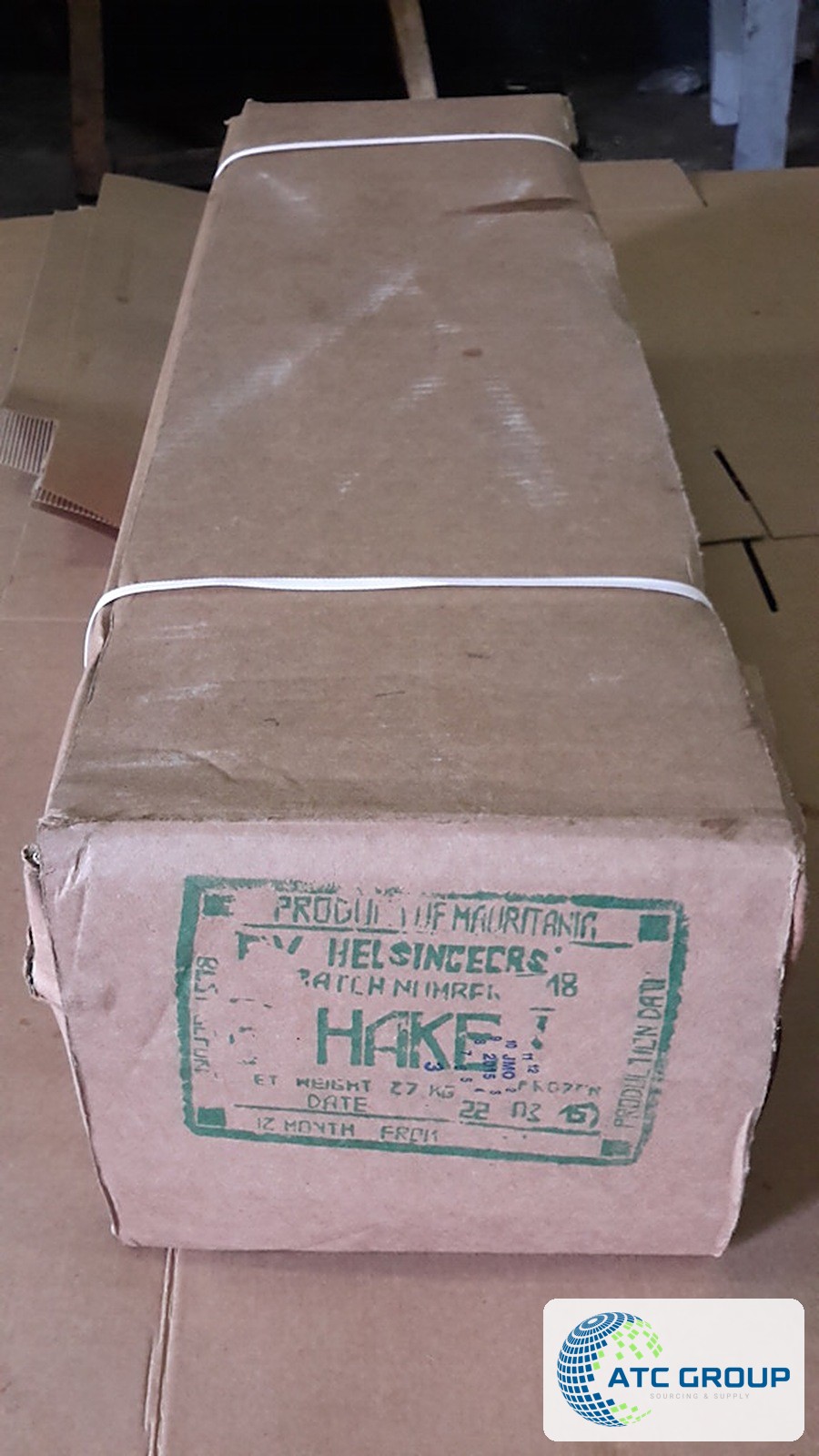 Frozen hake – export packaging
