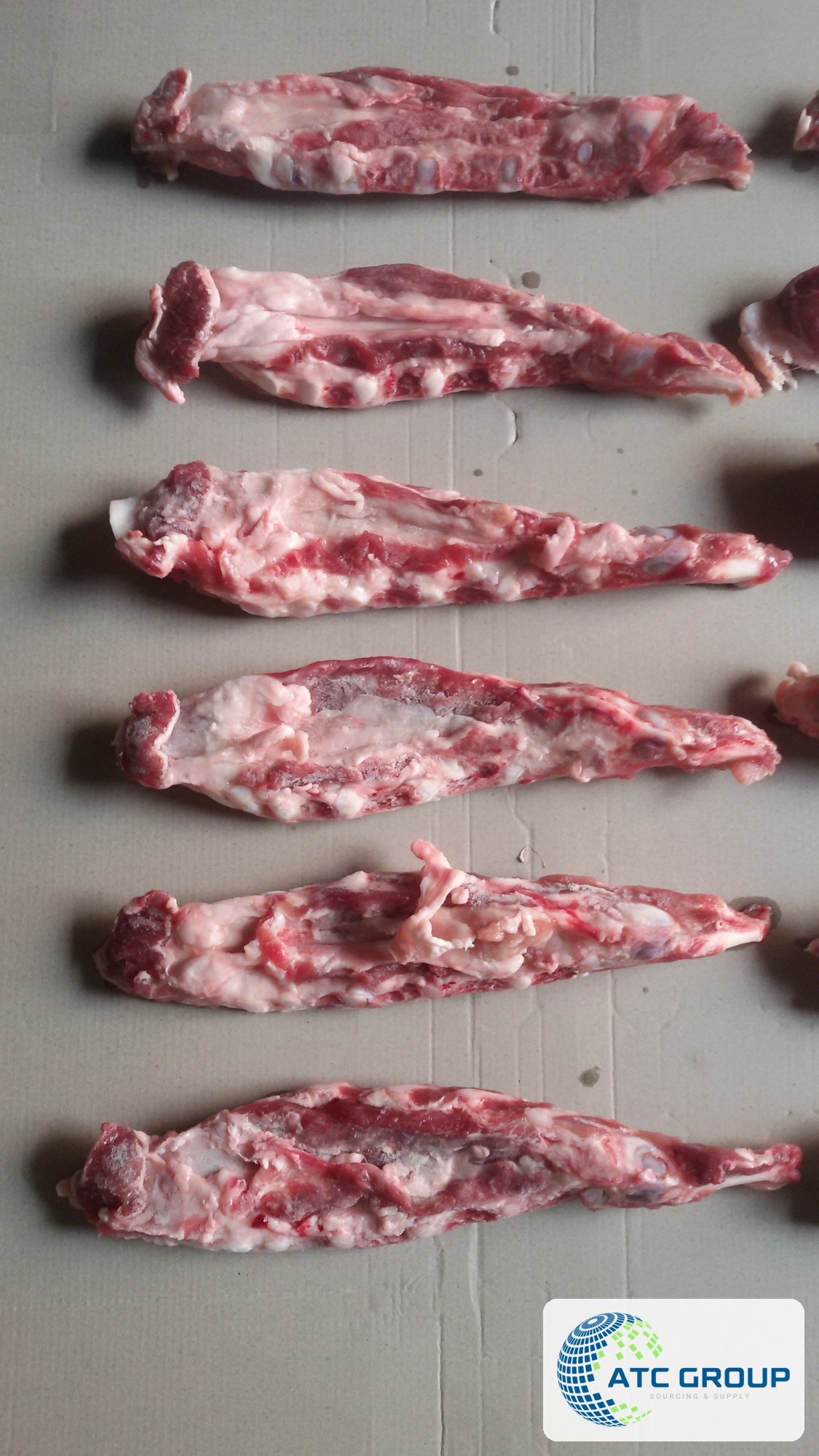 Sternums de porc congelés – vue du produit