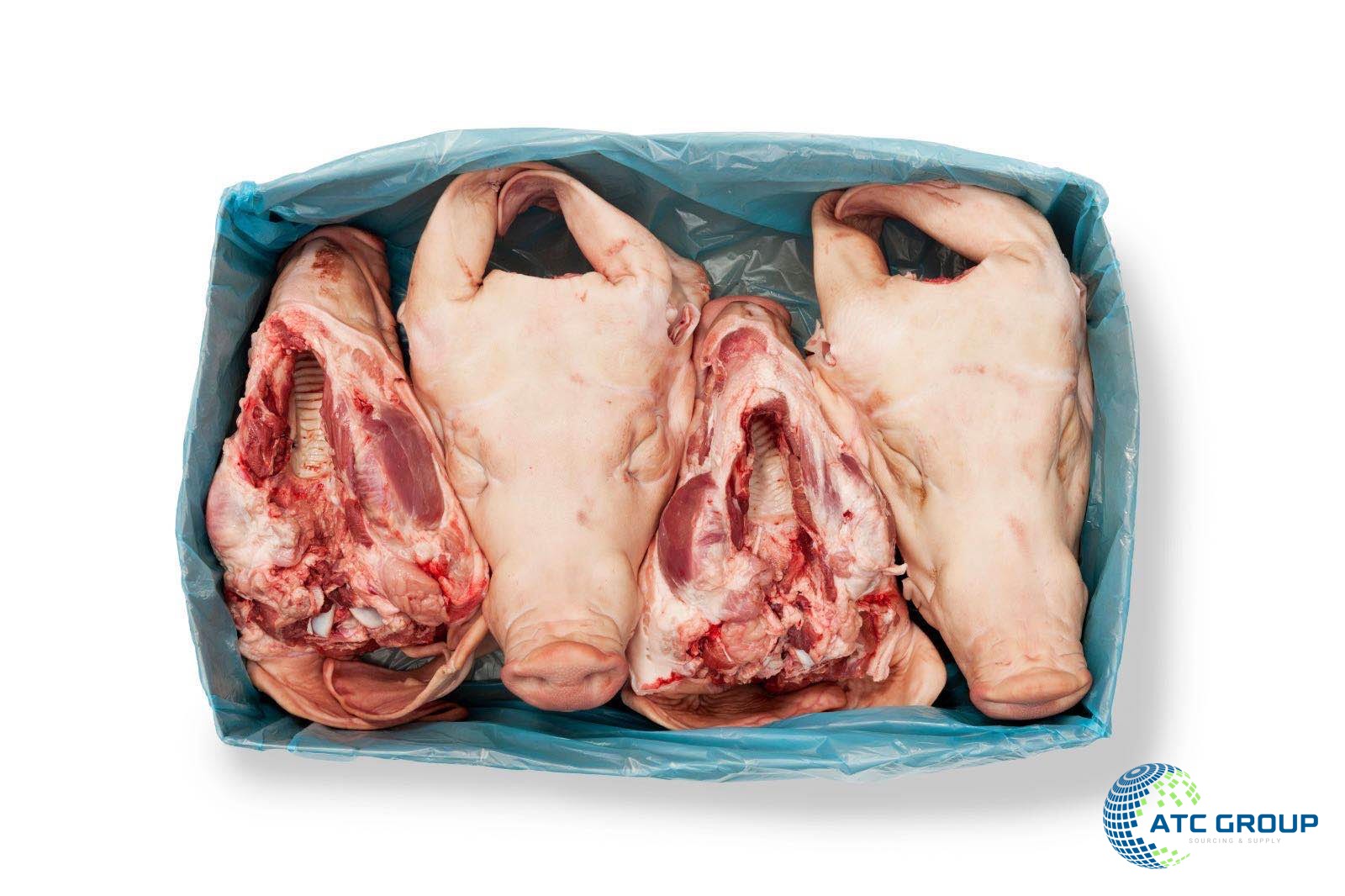 Frozen pork whole heads – export packaging